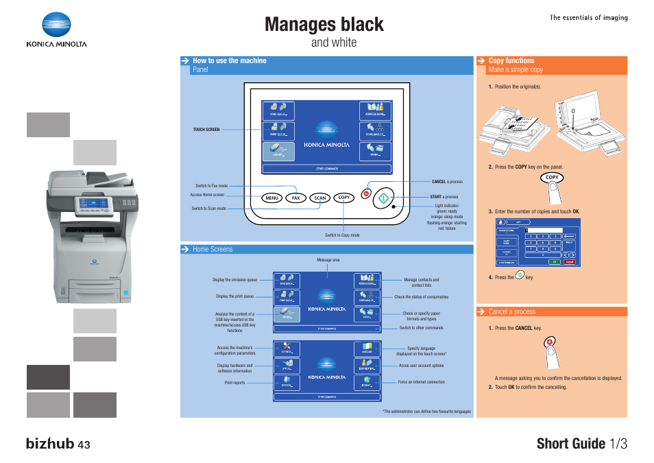 Konica Minolta bizhub 43 User Manual | 3 pages