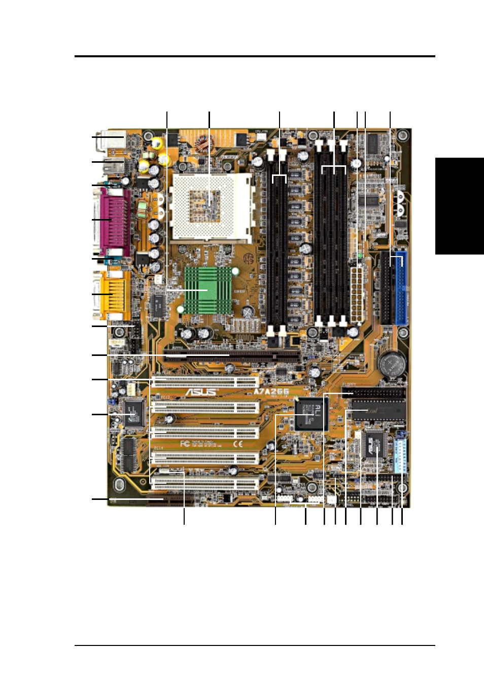 Features, 1 component locations | Asus A7A266 User Manual | Page 13 / 100