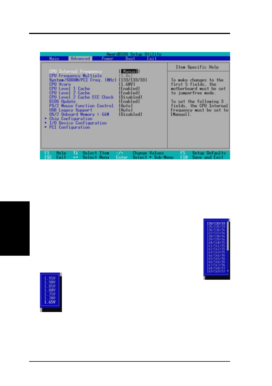 Bios setup, 4 advanced menu | Asus A7A266 User Manual | Page 60 / 100