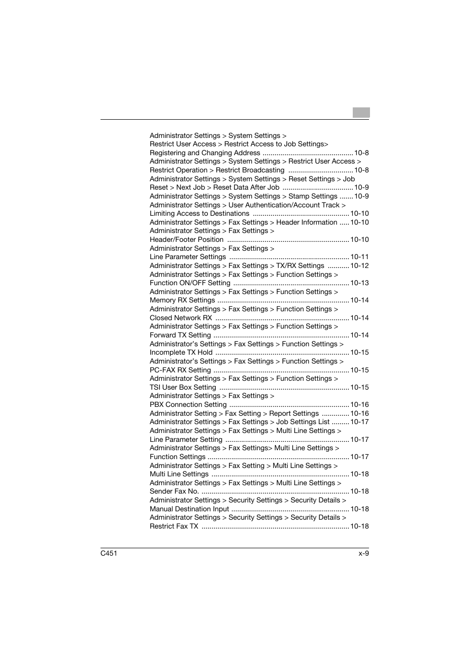 Konica Minolta FK-502 User Manual | Page 10 / 492