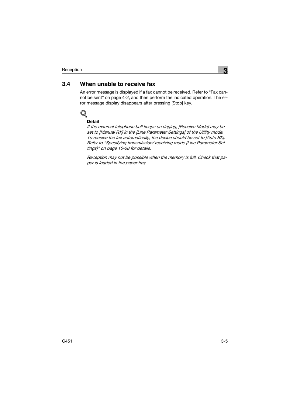 4 when unable to receive fax, When unable to receive fax -5 | Konica Minolta FK-502 User Manual | Page 137 / 492