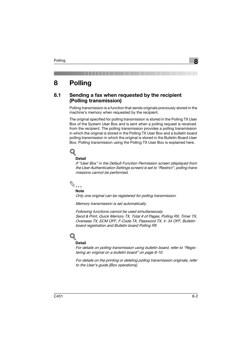 8 polling, Polling, 8polling | Konica Minolta FK-502 User Manual | Page 245 / 492