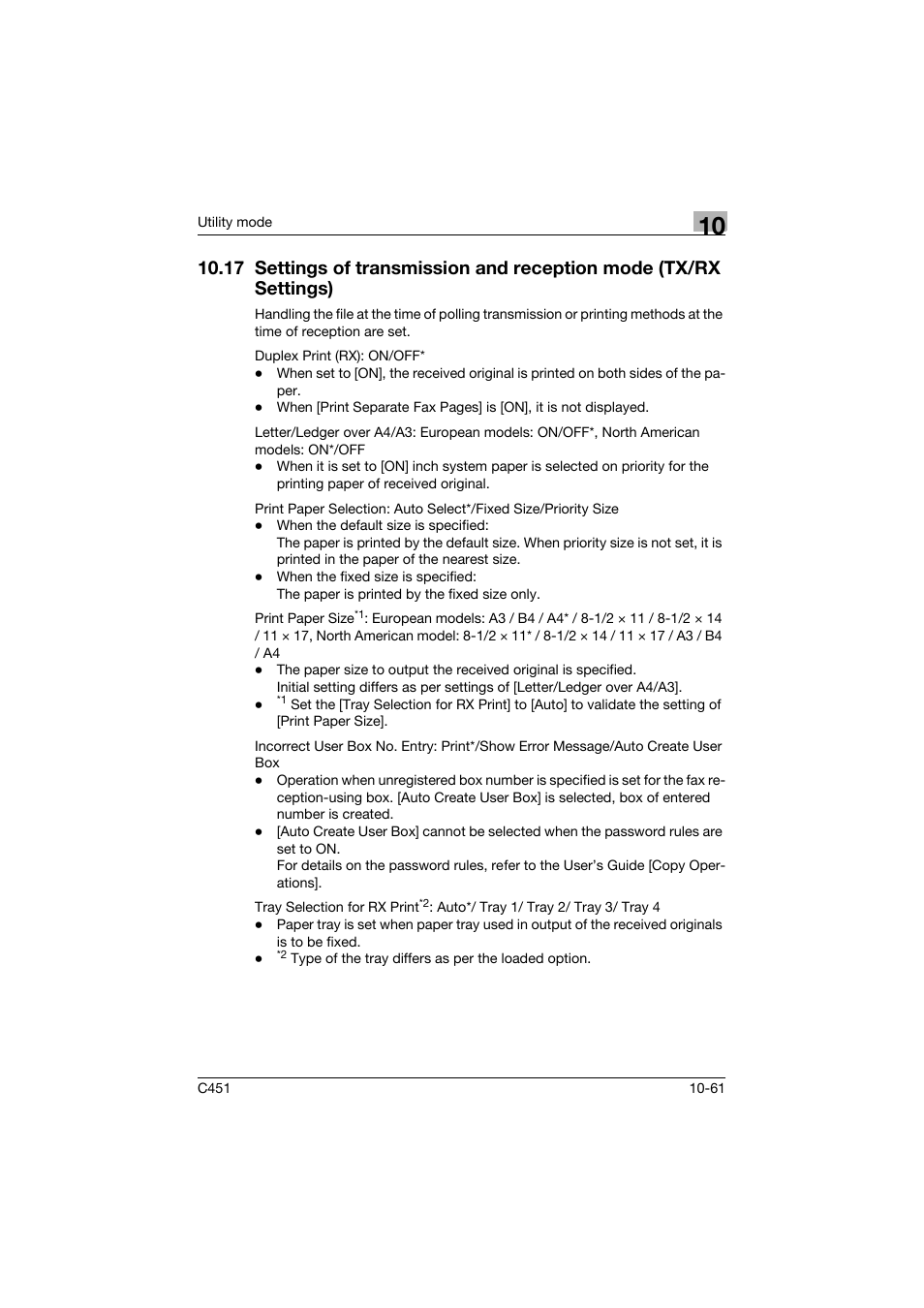 17 settings of transmission and reception mode, Tx/rx settings) -61 | Konica Minolta FK-502 User Manual | Page 367 / 492
