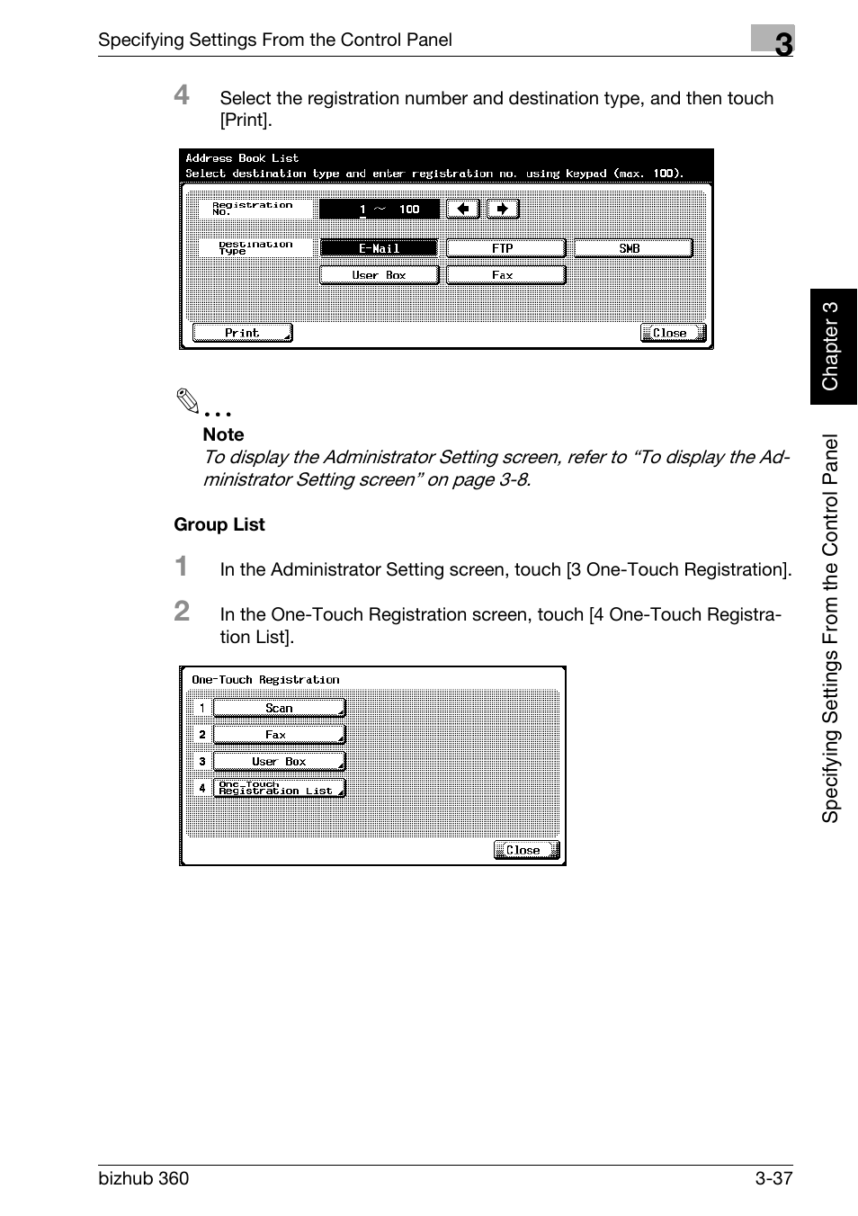 Group list -37 | Konica Minolta bizhub 360 User Manual | Page 162 / 414