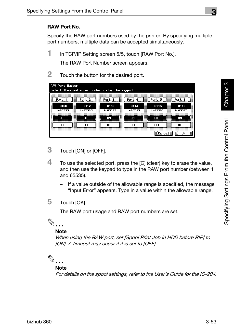 Raw port no -53 | Konica Minolta bizhub 360 User Manual | Page 178 / 414