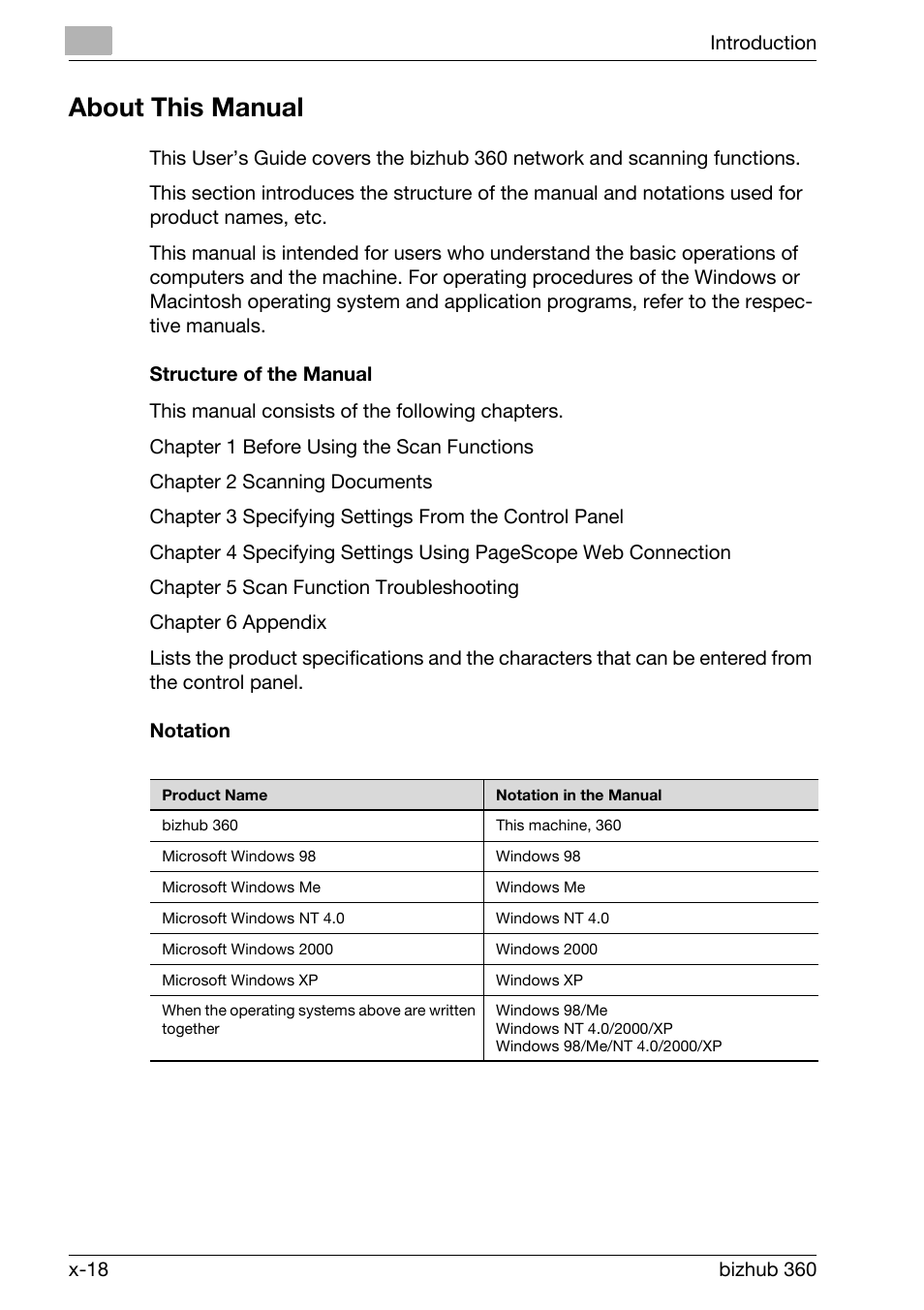 About this manual | Konica Minolta bizhub 360 User Manual | Page 19 / 414