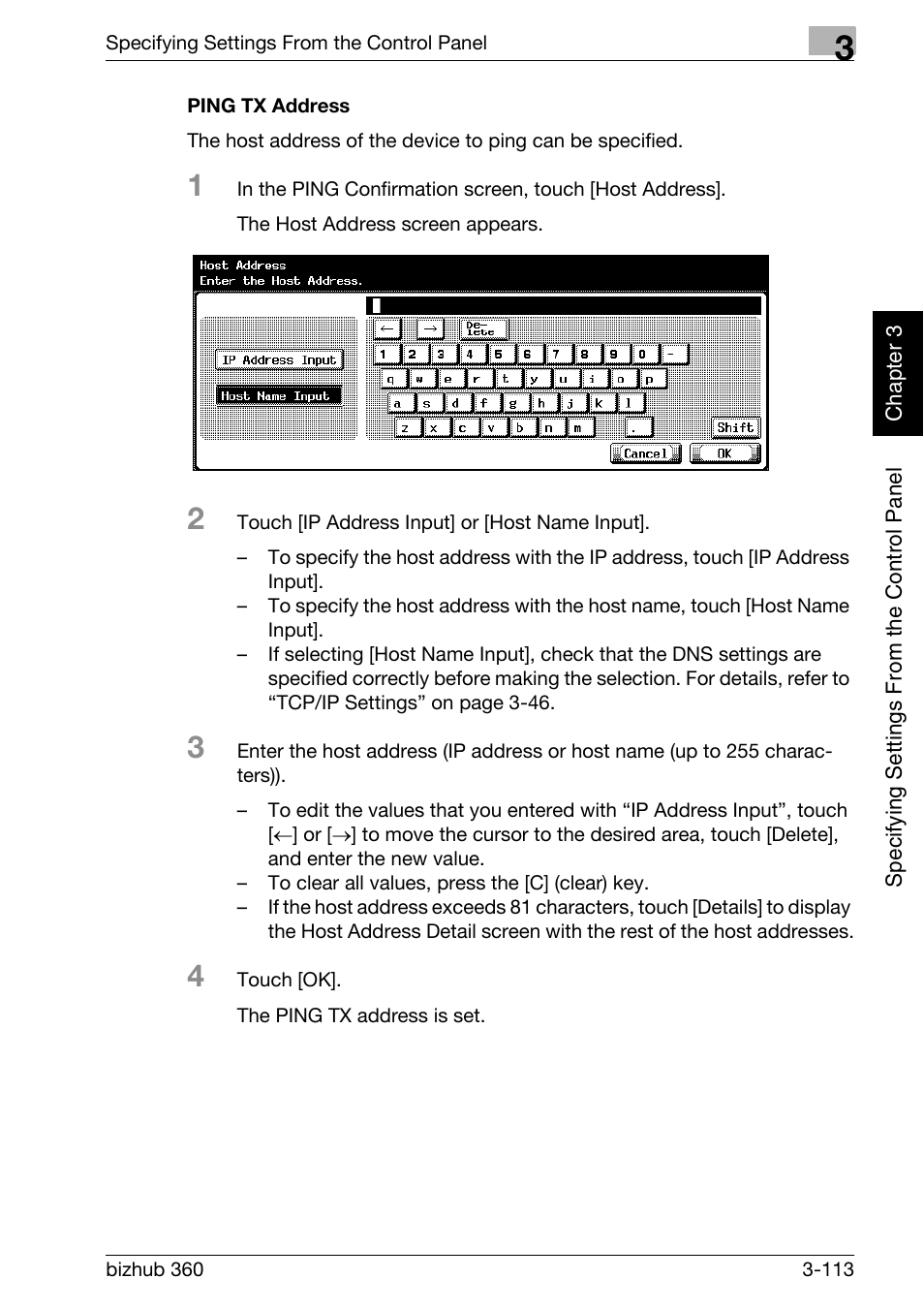 Ping tx address -113 | Konica Minolta bizhub 360 User Manual | Page 238 / 414