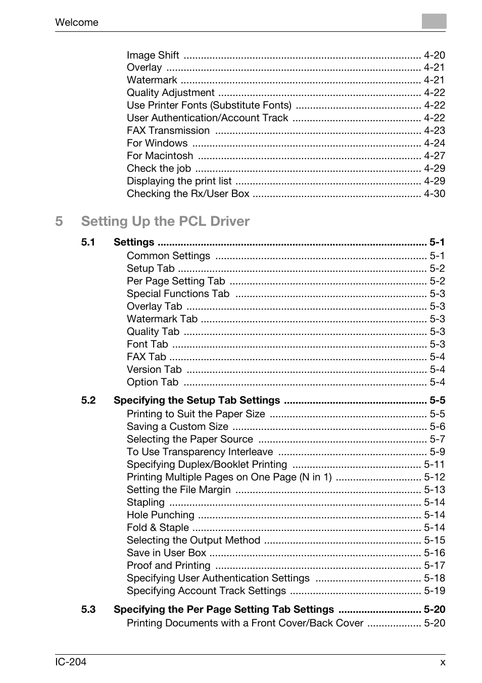 5setting up the pcl driver | Konica Minolta bizhub 420 User Manual | Page 11 / 401