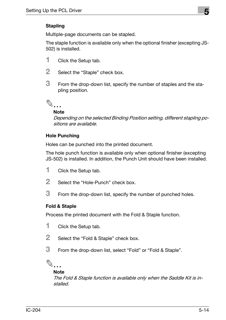 Stapling -14 hole punching -14 fold & staple -14 | Konica Minolta bizhub 420 User Manual | Page 146 / 401