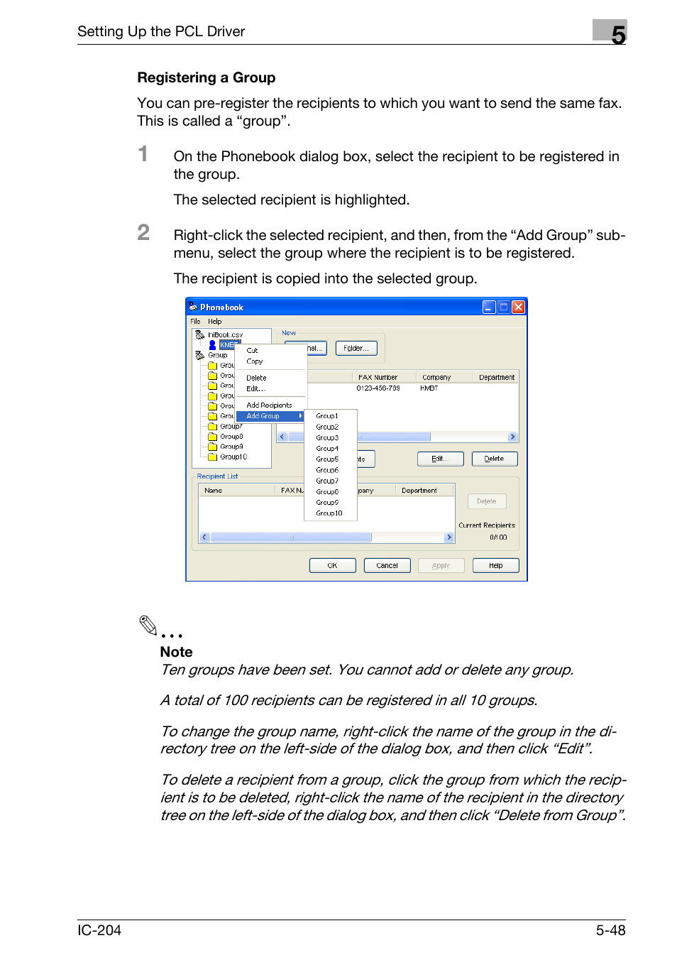 Registering a group -48 | Konica Minolta bizhub 420 User Manual | Page 180 / 401