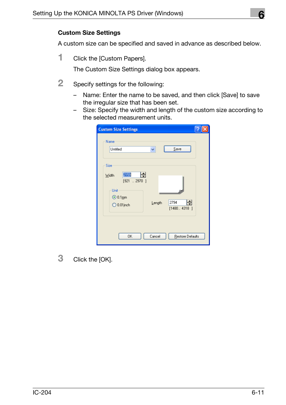 Custom size settings -11 | Konica Minolta bizhub 420 User Manual | Page 195 / 401