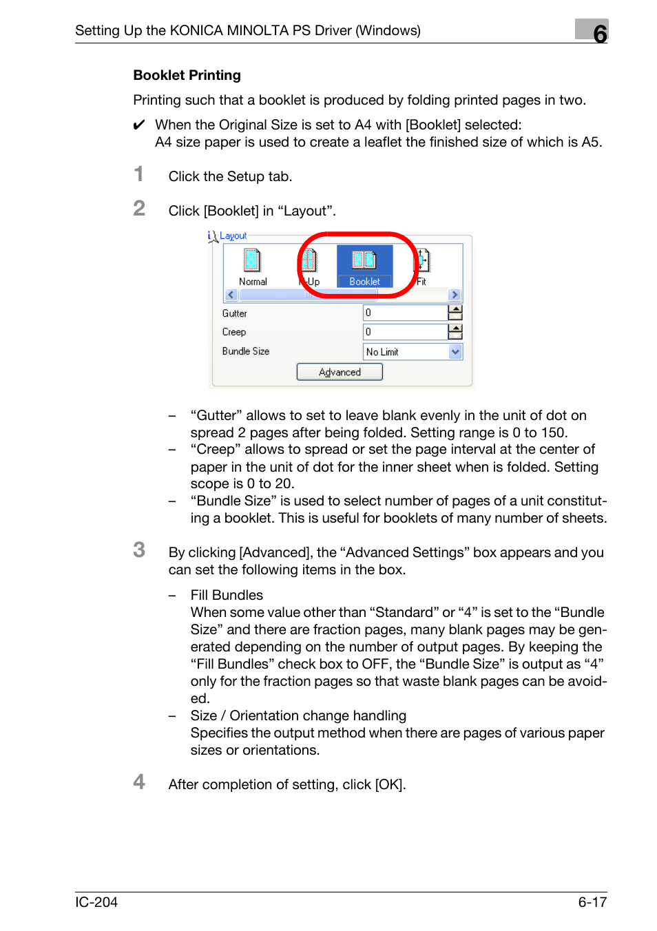 Booklet printing -17 | Konica Minolta bizhub 420 User Manual | Page 201 / 401