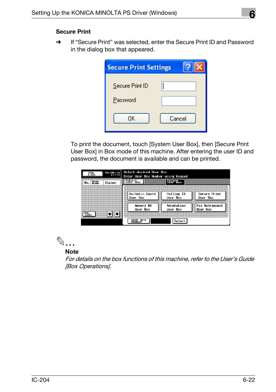 Secure print -22 | Konica Minolta bizhub 420 User Manual | Page 206 / 401