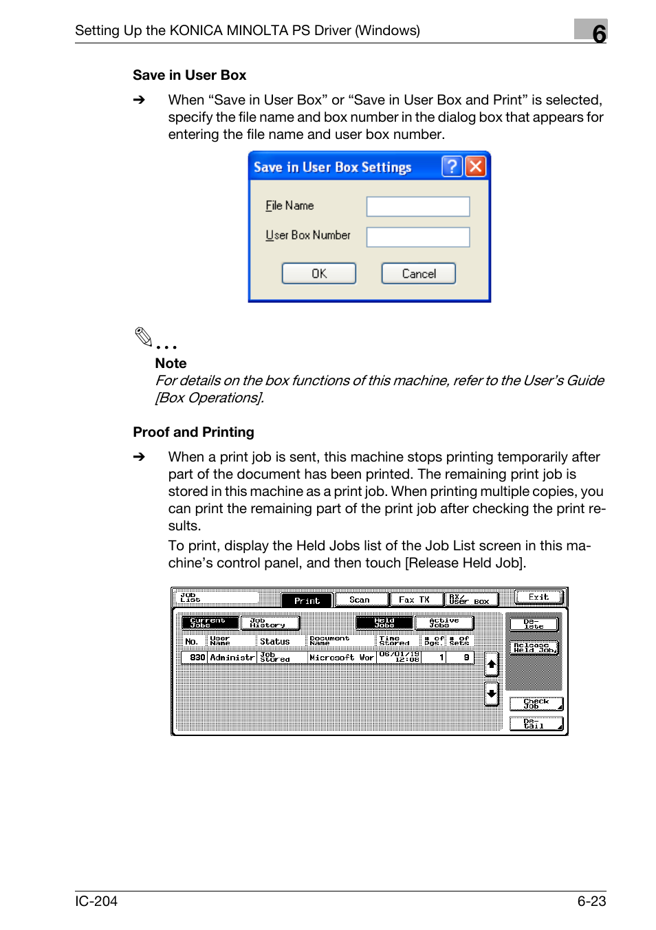 Save in user box -23 proof and printing -23 | Konica Minolta bizhub 420 User Manual | Page 207 / 401