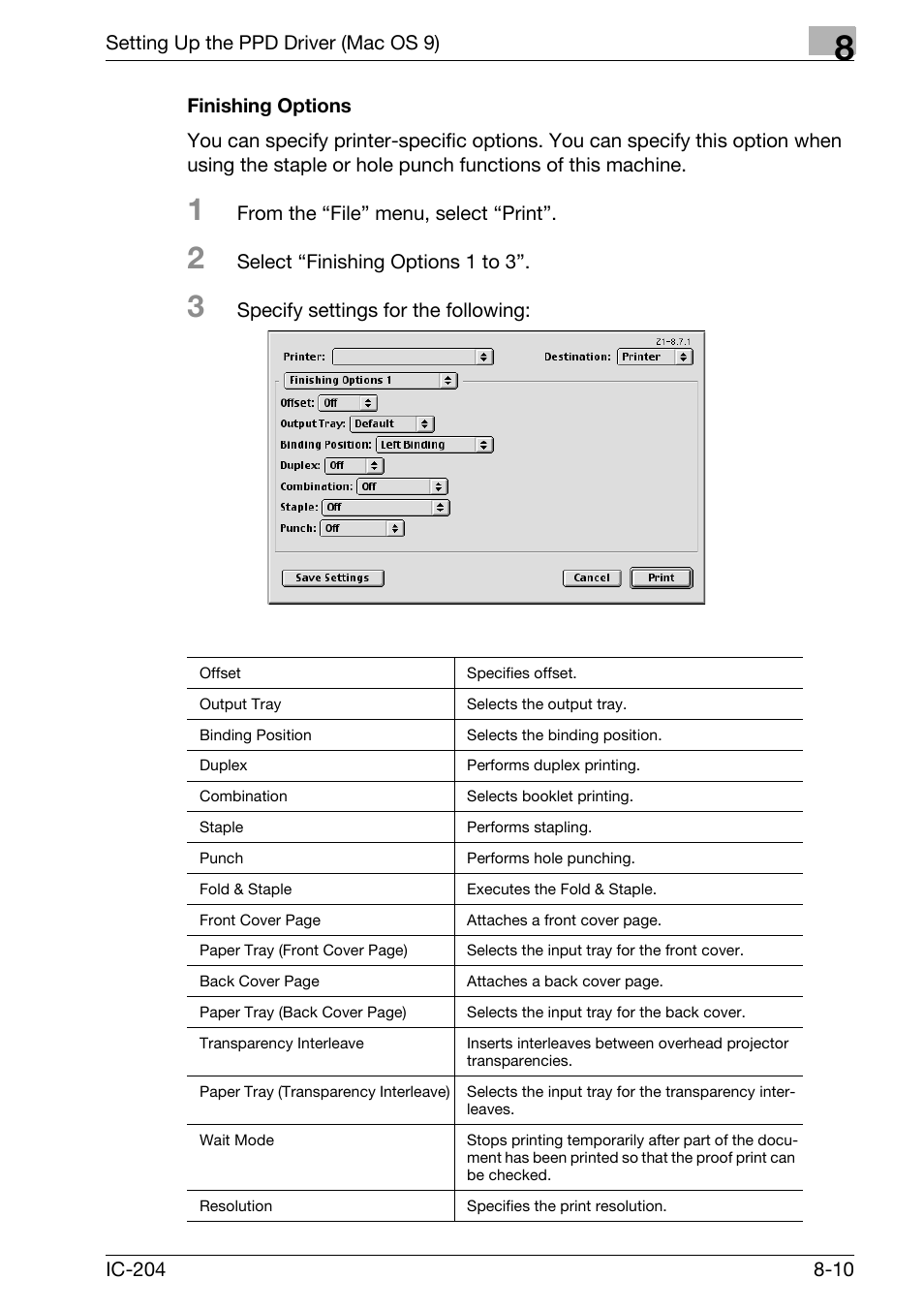 Finishing options -10 | Konica Minolta bizhub 420 User Manual | Page 255 / 401