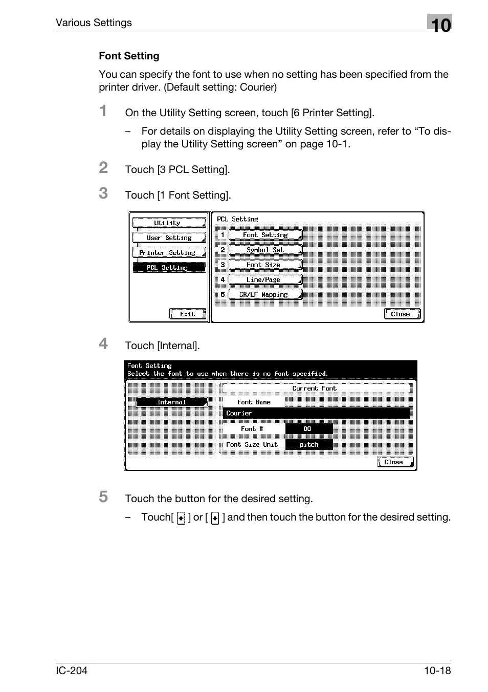 Font setting -18 | Konica Minolta bizhub 420 User Manual | Page 293 / 401