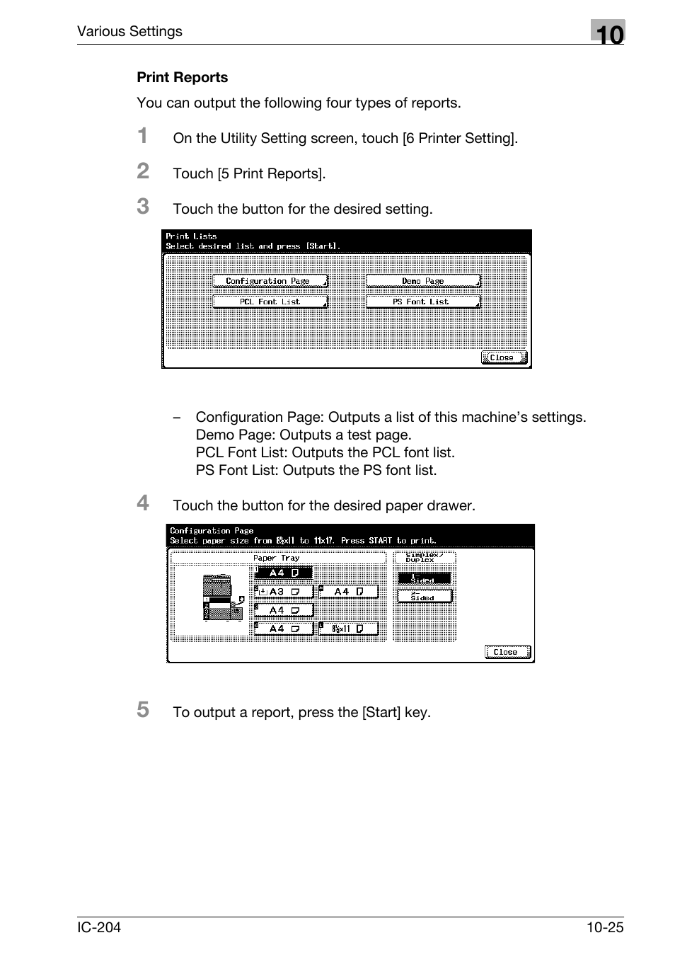 Print reports -25 | Konica Minolta bizhub 420 User Manual | Page 300 / 401