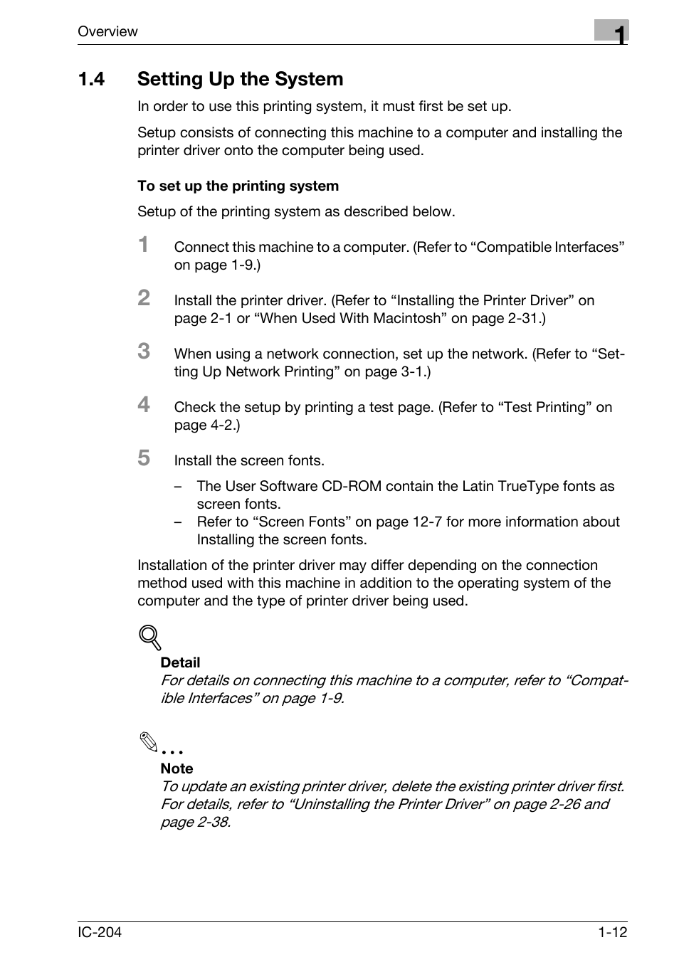 4 setting up the system, Setting up the system -12, To set up the printing system -12 | Konica Minolta bizhub 420 User Manual | Page 32 / 401