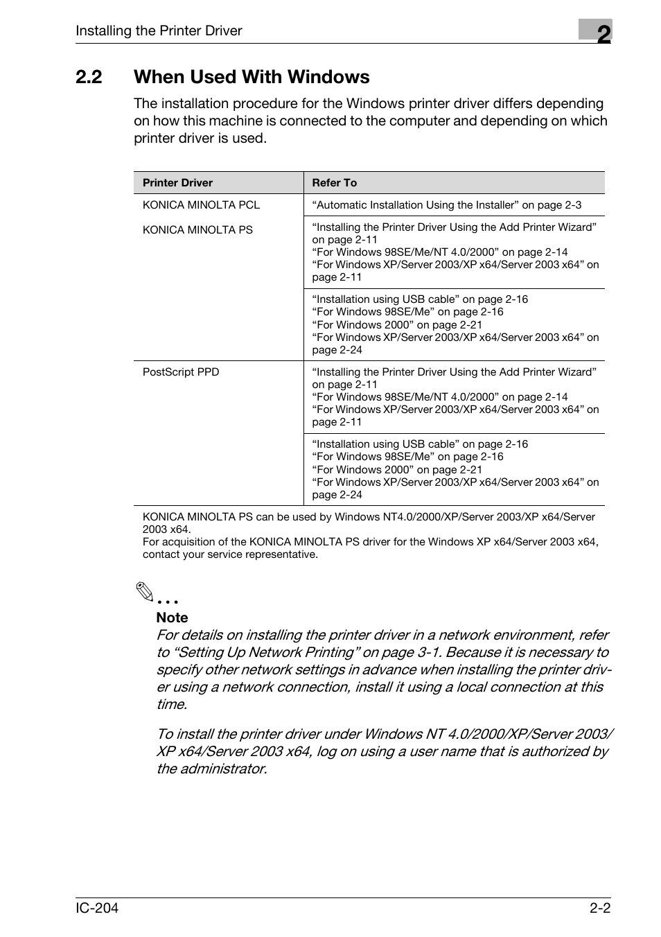 2 when used with windows, When used with windows -2 | Konica Minolta bizhub 420 User Manual | Page 34 / 401