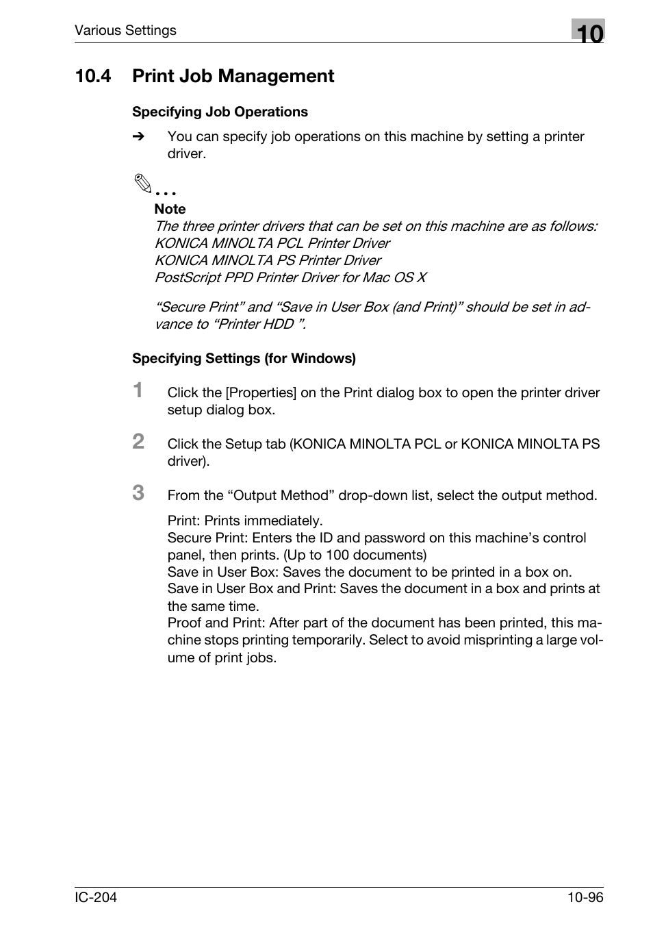 4 print job management, Print job management -96 | Konica Minolta bizhub 420 User Manual | Page 371 / 401