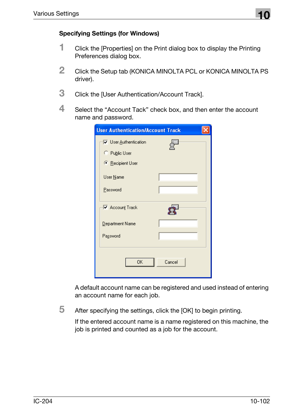 Specifying settings (for windows) -102 | Konica Minolta bizhub 420 User Manual | Page 377 / 401