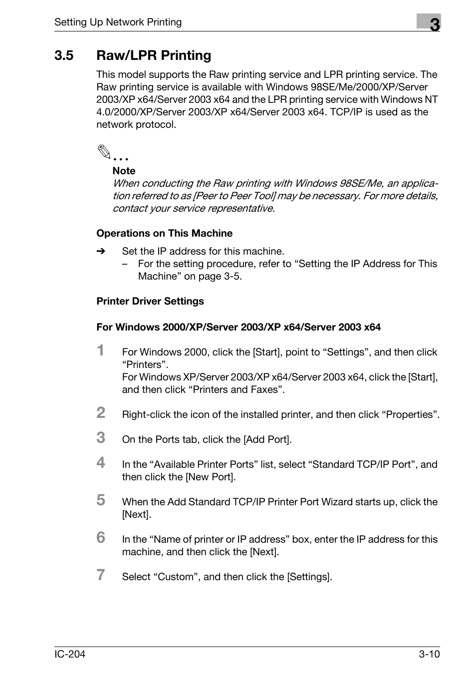 5 raw/lpr printing, Raw/lpr printing -10 | Konica Minolta bizhub 420 User Manual | Page 81 / 401