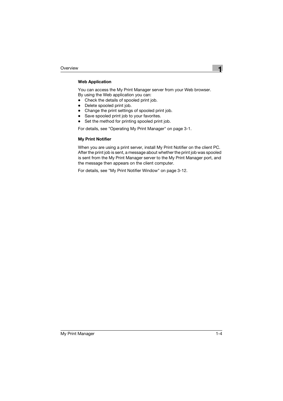 Web application, My print notifier, Web application -4 my print notifier -4 | Konica Minolta PageScope Enterprise Suite User Manual | Page 10 / 53