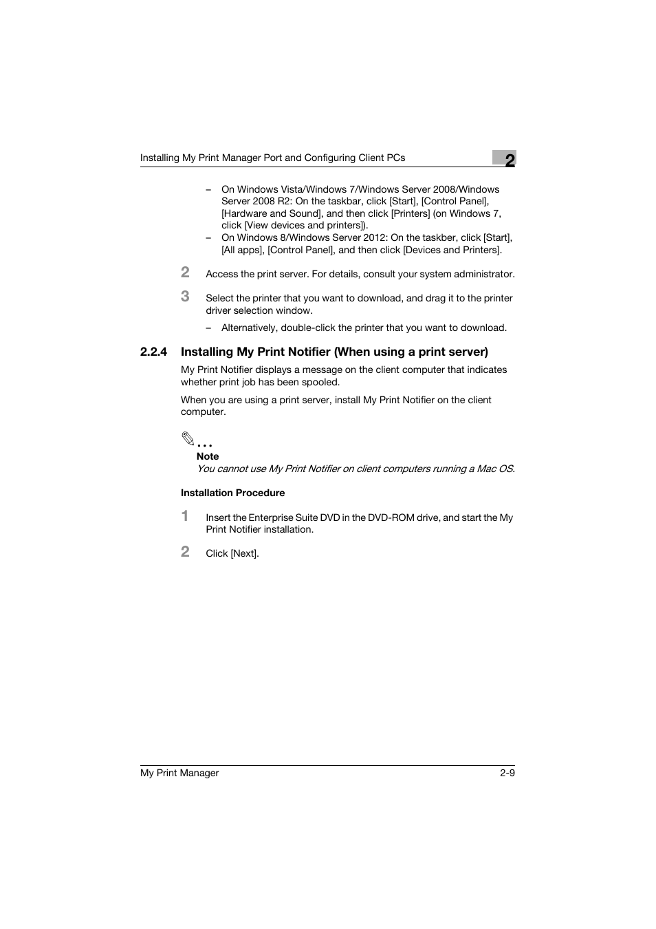 Installation procedure | Konica Minolta PageScope Enterprise Suite User Manual | Page 23 / 53