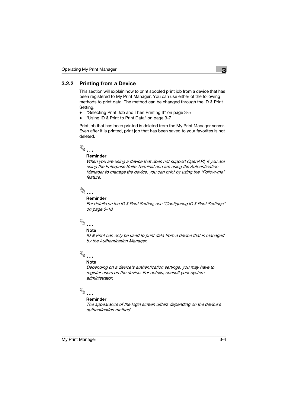 2 printing from a device, Printing from a device -4 | Konica Minolta PageScope Enterprise Suite User Manual | Page 36 / 53