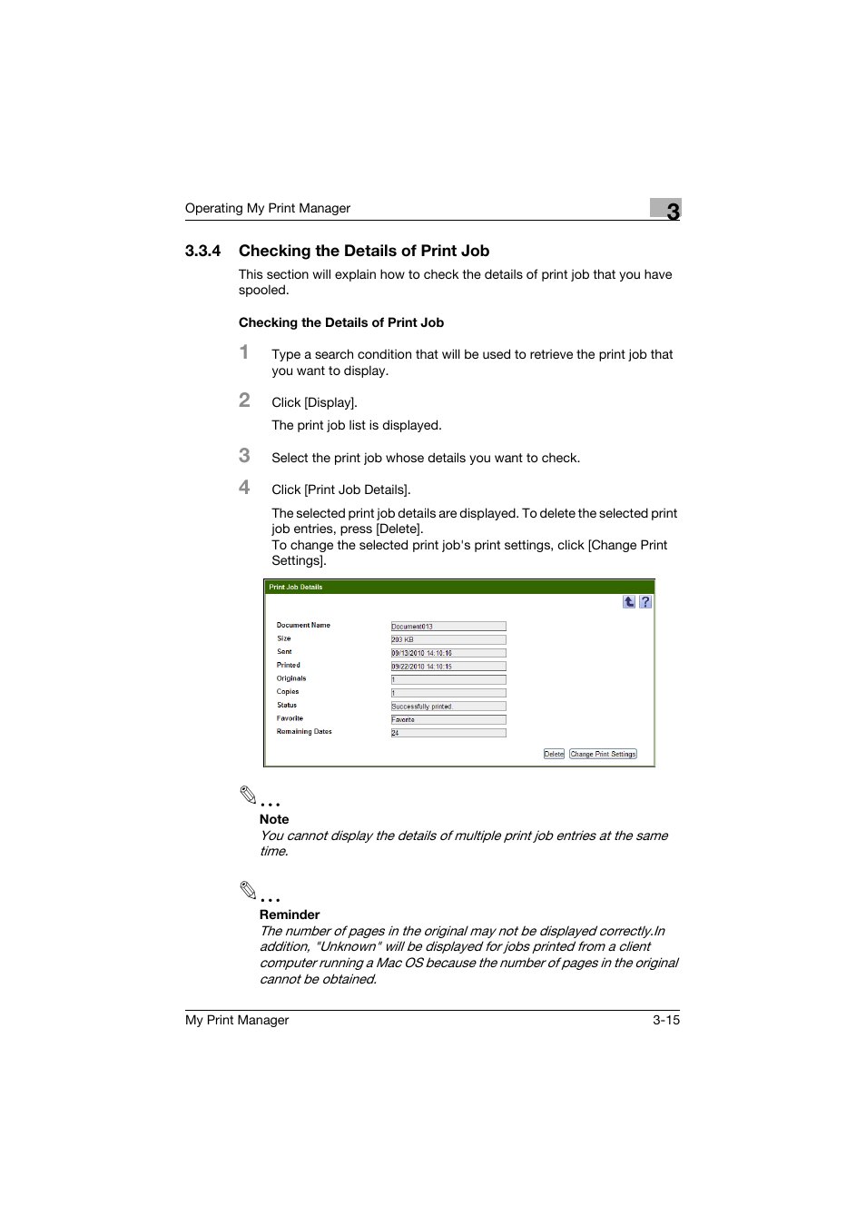 4 checking the details of print job, Checking the details of print job | Konica Minolta PageScope Enterprise Suite User Manual | Page 47 / 53