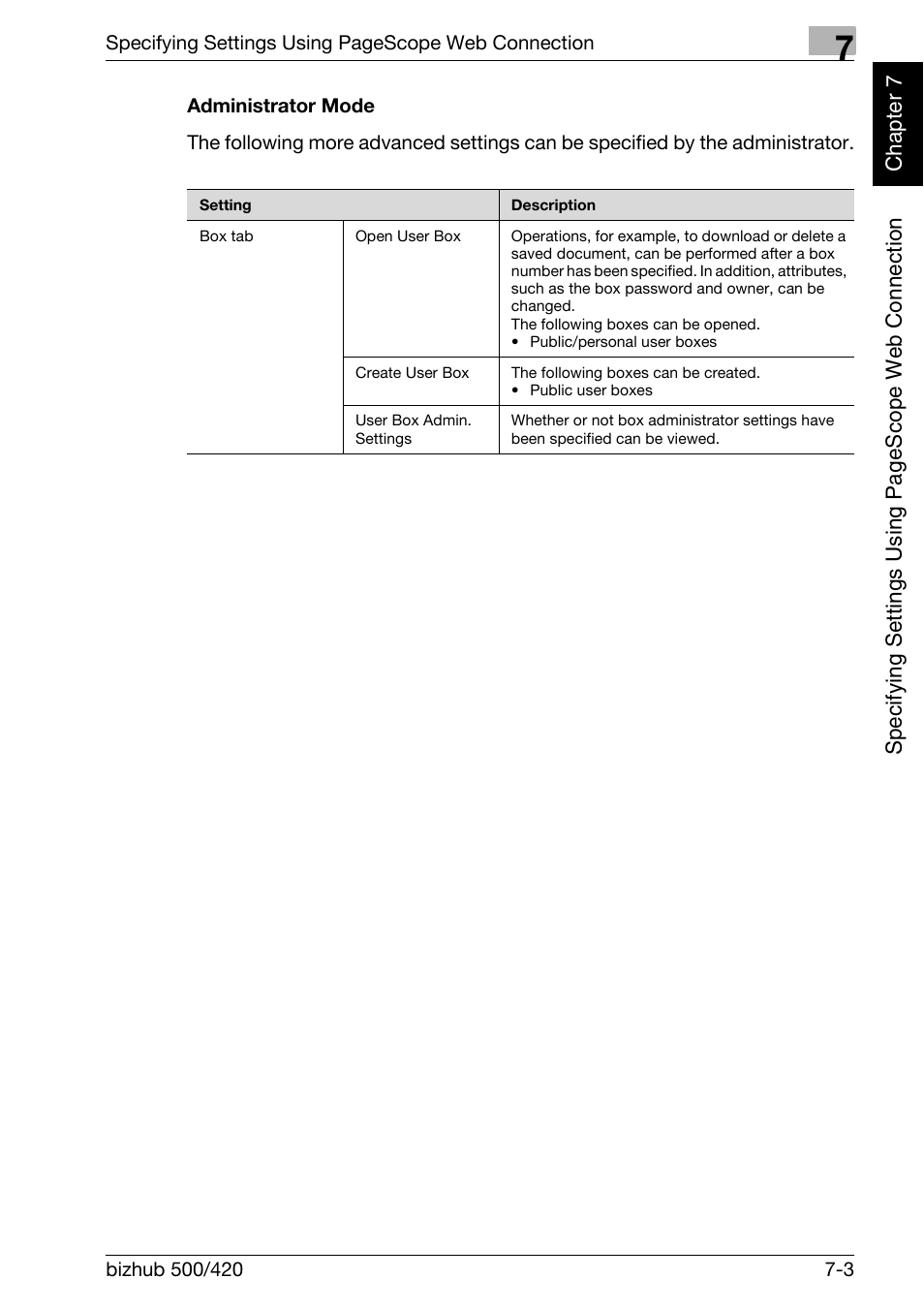 Administrator mode -3 | Konica Minolta bizhub 500 User Manual | Page 178 / 218