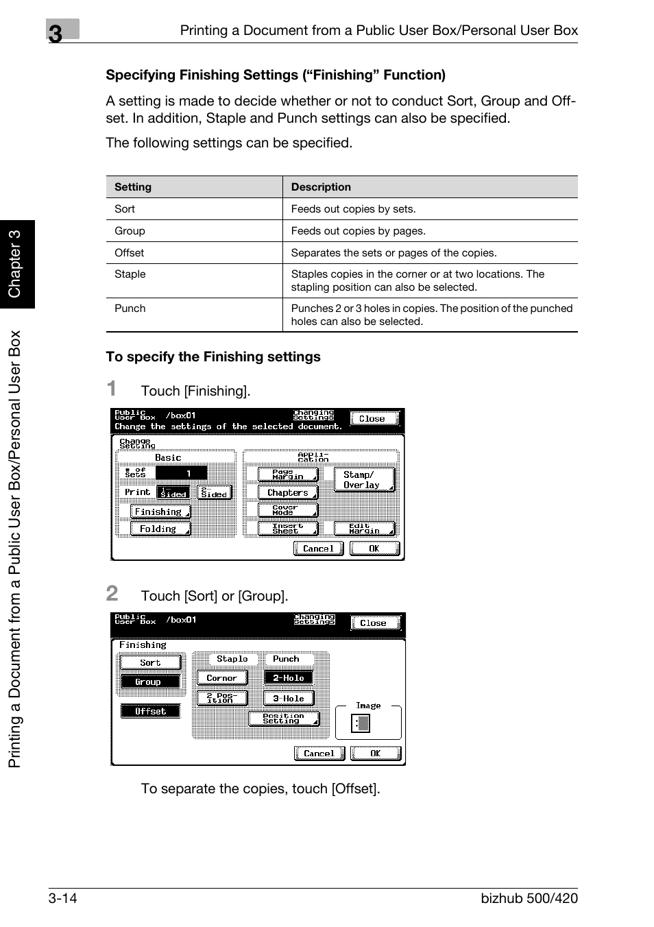 P. 3-14 | Konica Minolta bizhub 500 User Manual | Page 53 / 218