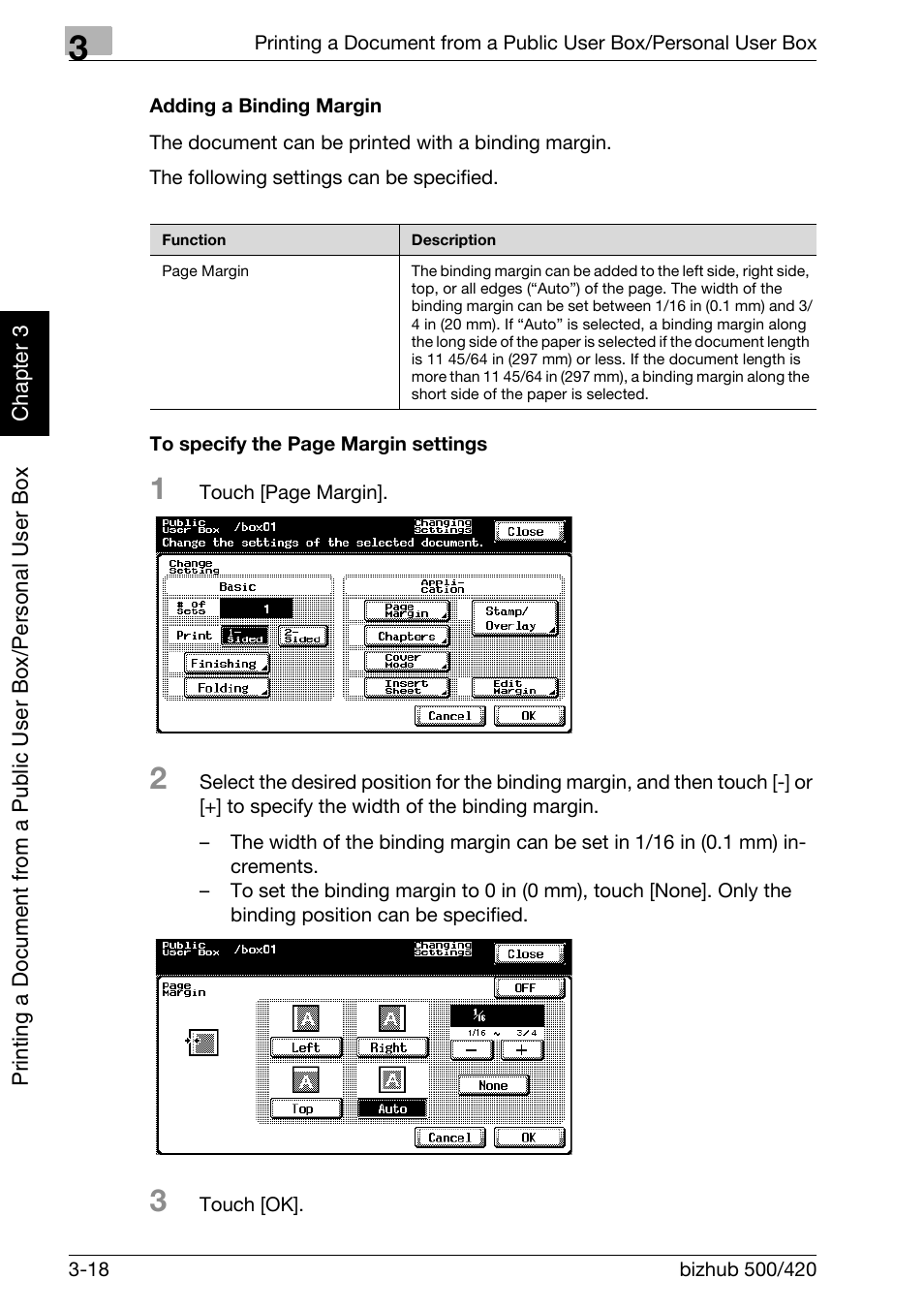 P. 3-18 | Konica Minolta bizhub 500 User Manual | Page 57 / 218