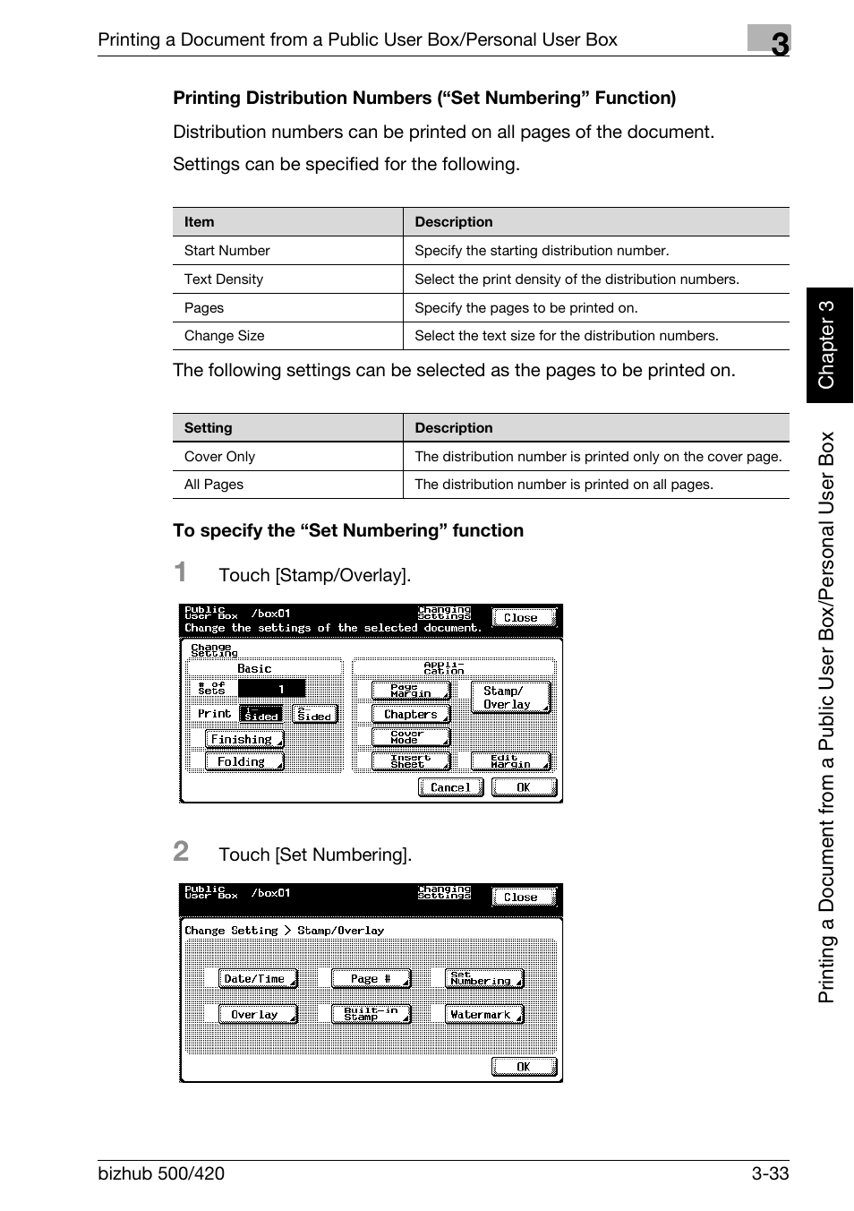 P. 3-33 | Konica Minolta bizhub 500 User Manual | Page 72 / 218