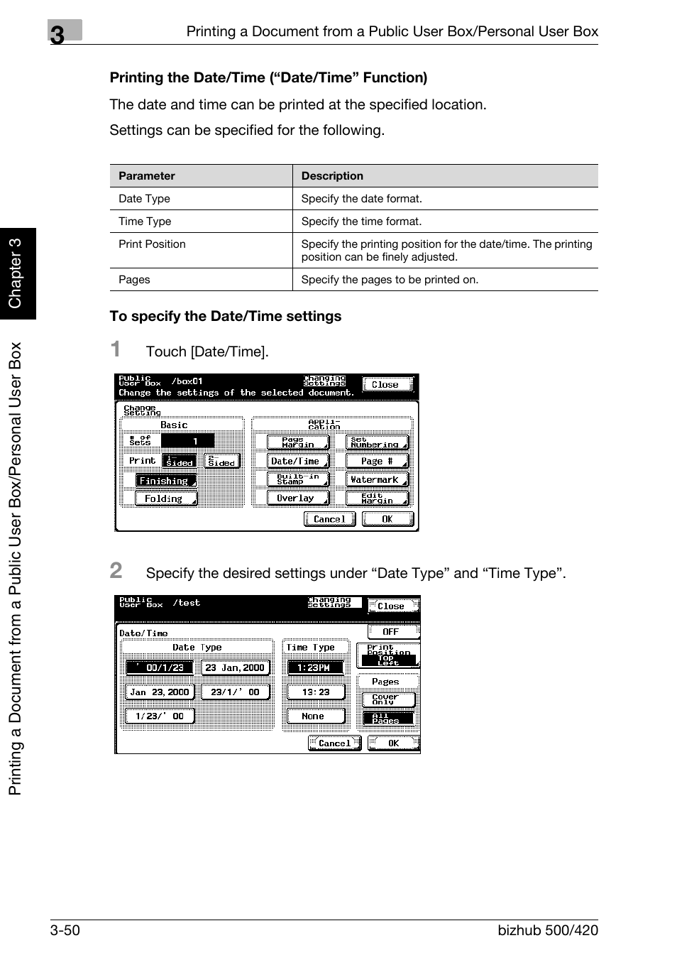 P. 3-50 | Konica Minolta bizhub 500 User Manual | Page 89 / 218