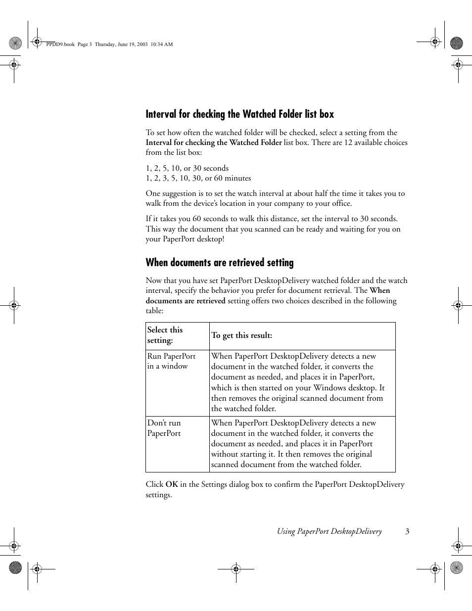 Interval for checking the watched folder list box, When documents are retrieved setting | Konica Minolta Unity User Manual | Page 5 / 6