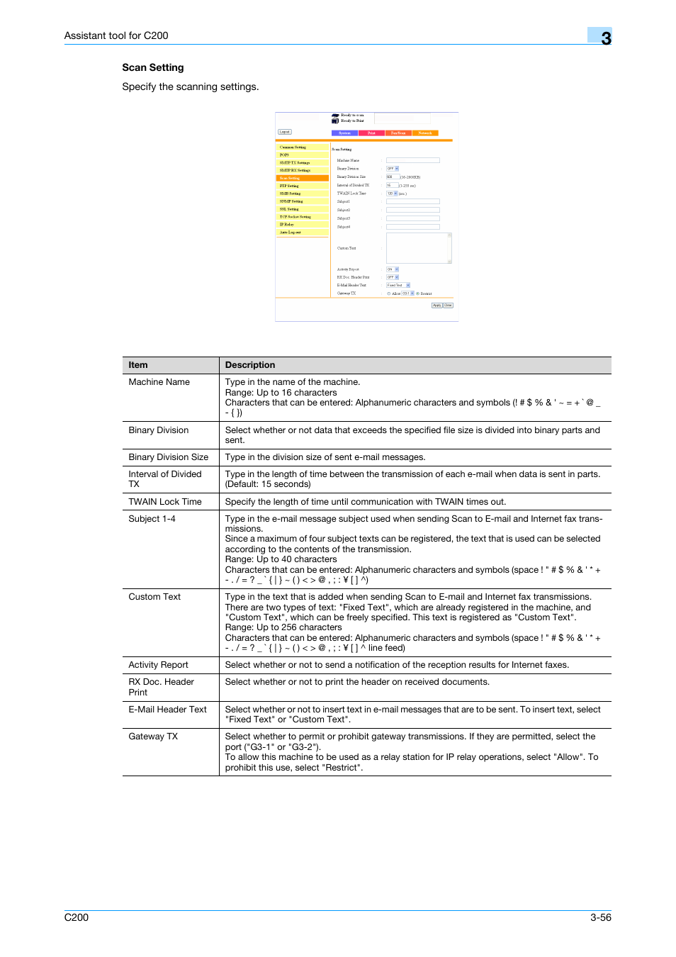 Scan setting, Scan setting -56 | Konica Minolta bizhub C200 User Manual | Page 151 / 167