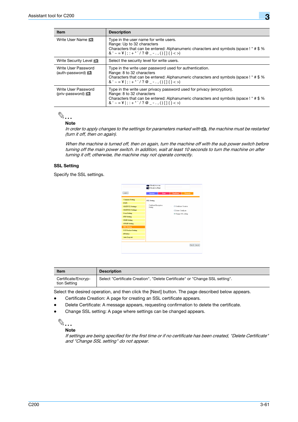 Ssl setting, Ssl setting -61 | Konica Minolta bizhub C200 User Manual | Page 156 / 167