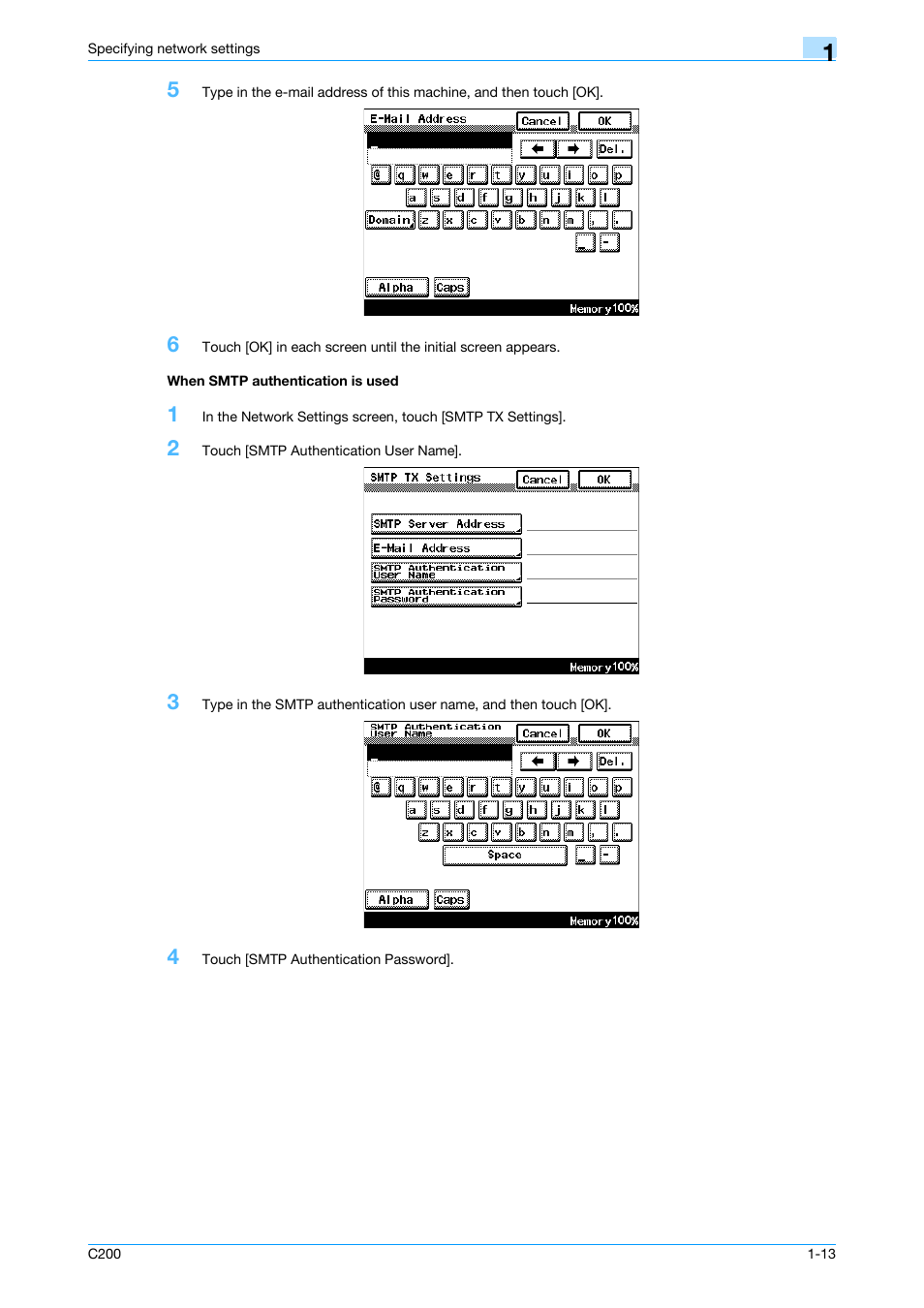 When smtp authentication is used, When smtp authentication is used -13 | Konica Minolta bizhub C200 User Manual | Page 24 / 167