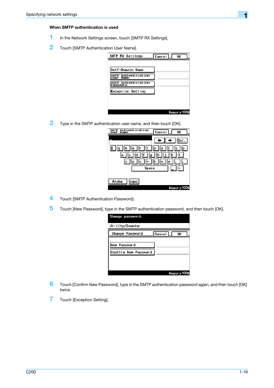 When smtp authentication is used, When smtp authentication is used -16 | Konica Minolta bizhub C200 User Manual | Page 27 / 167