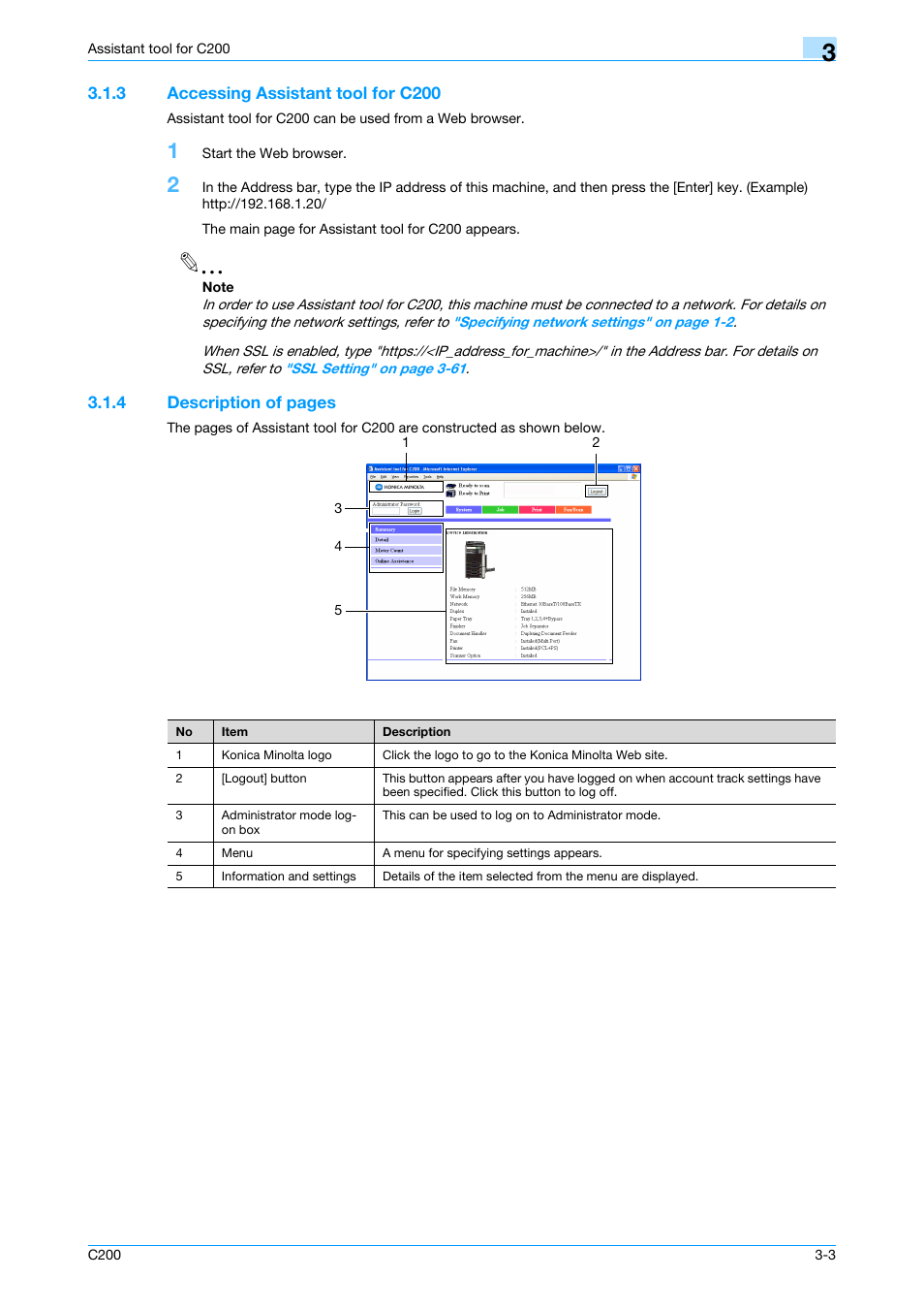 3 accessing assistant tool for c200, Accessing assistant tool for c200 -3 | Konica Minolta bizhub C200 User Manual | Page 98 / 167