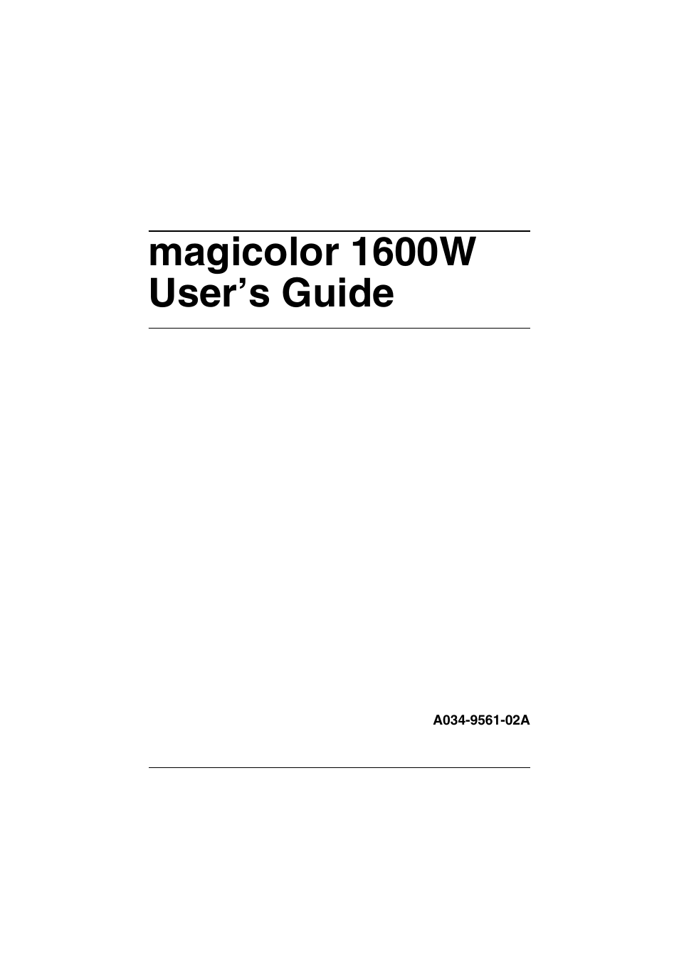 Konica Minolta magicolor 1600W User Manual | 125 pages