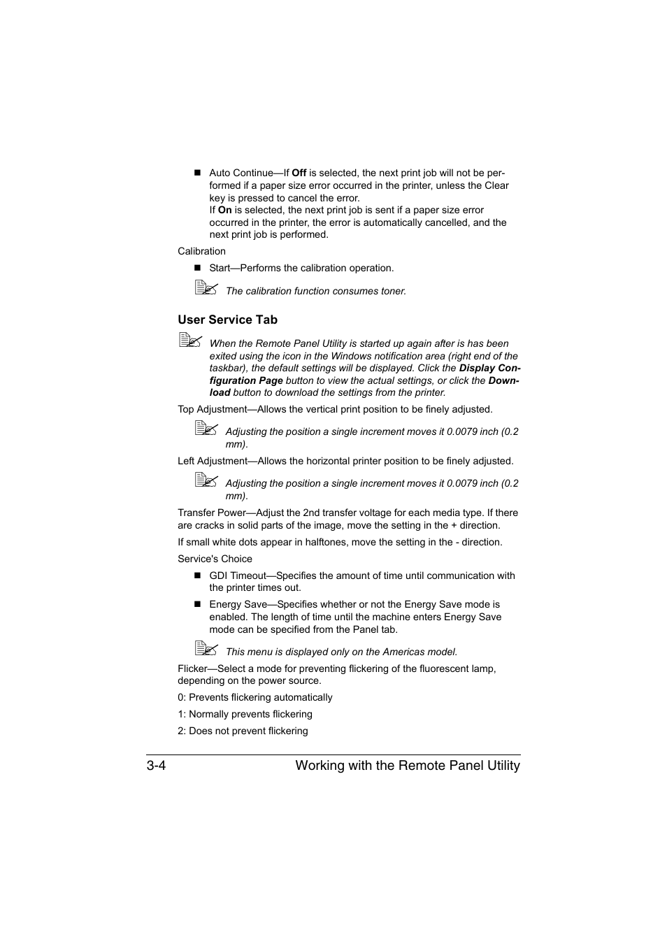 User service tab, User service tab -4 | Konica Minolta magicolor 1600W User Manual | Page 31 / 125