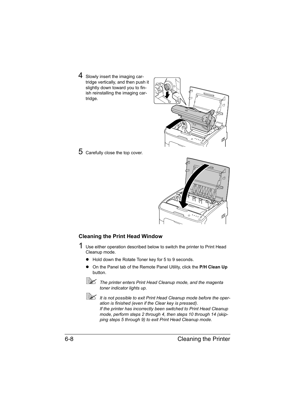 Cleaning the print head window, Cleaning the print head window -8 | Konica Minolta magicolor 1600W User Manual | Page 79 / 125