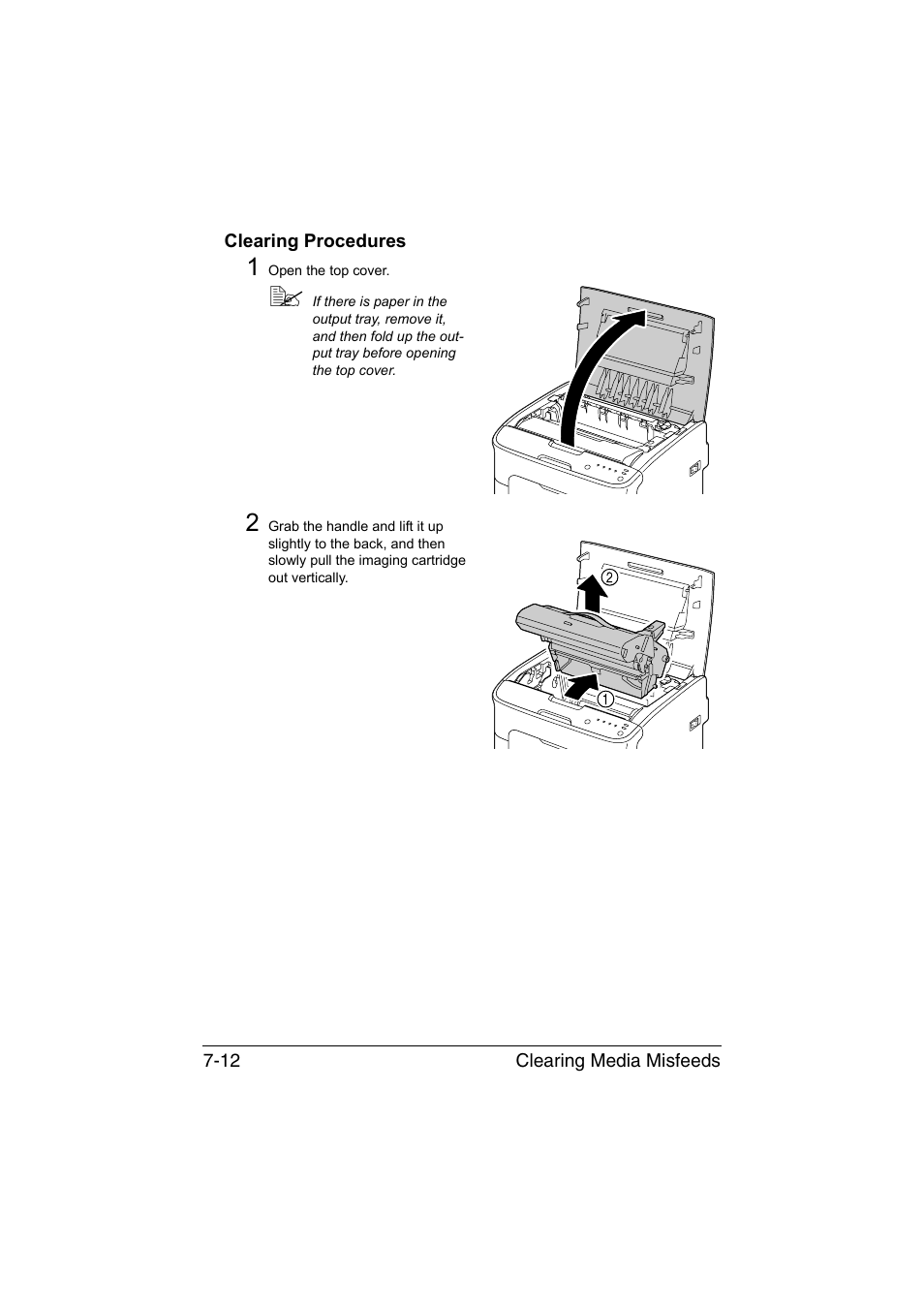 Clearing procedures, Clearing procedures -12 | Konica Minolta magicolor 1600W User Manual | Page 99 / 125