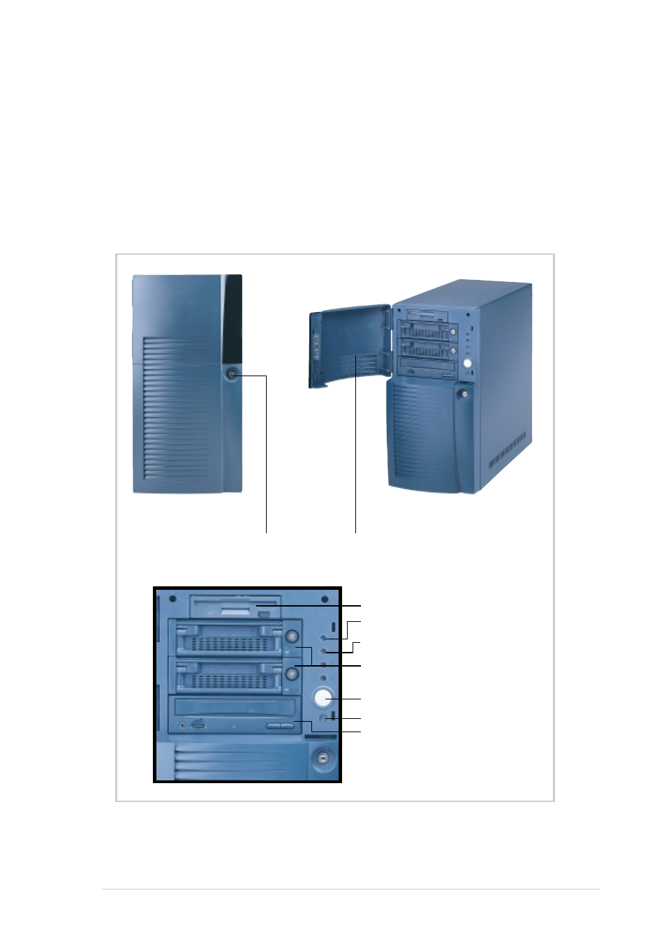 2 front panel features | Asus Pentium III IDE RAID Server AP110 User Manual | Page 15 / 50