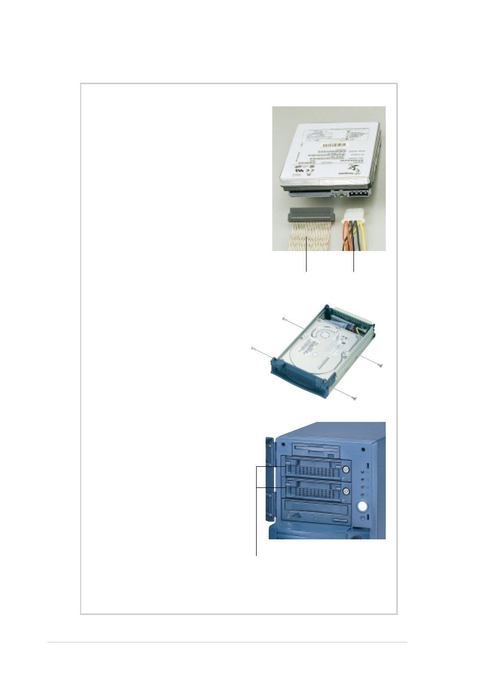 2 install hot-swap hdd, Install an ide drive | Asus Pentium III IDE RAID Server AP110 User Manual | Page 38 / 50