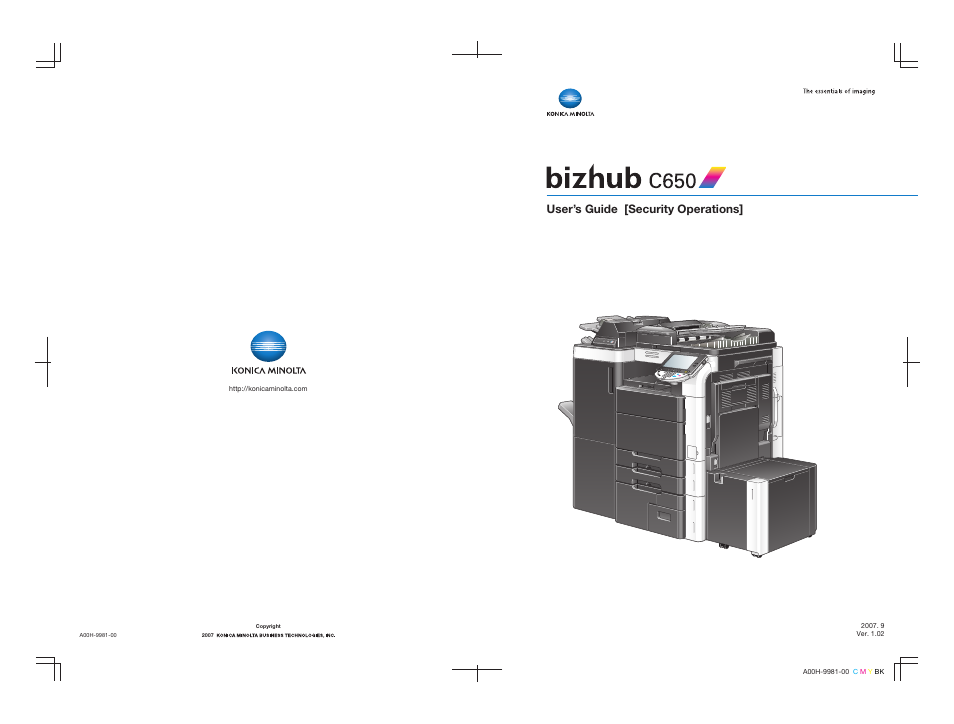 Konica Minolta bizhub C650 User Manual | 192 pages