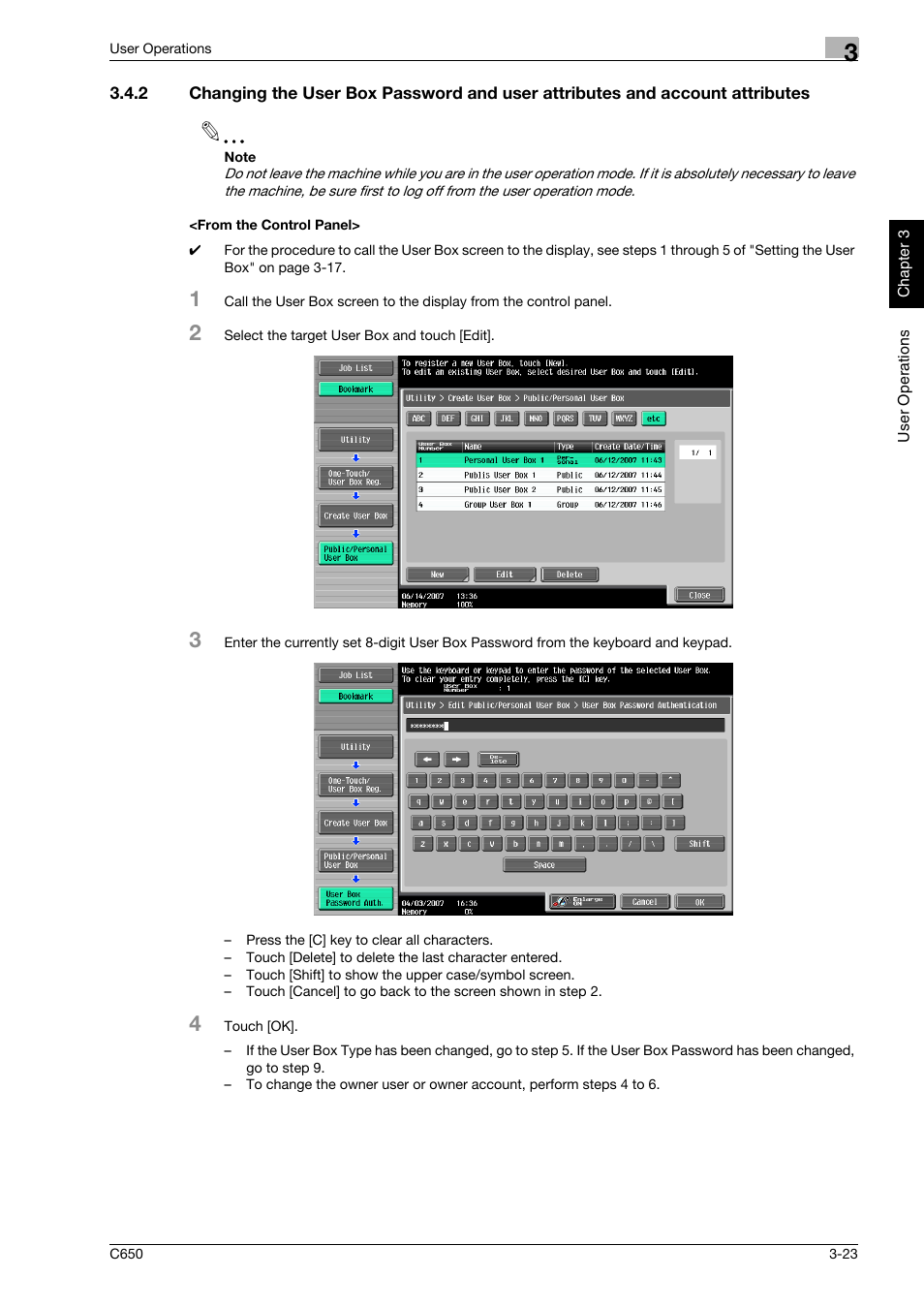 From the control panel | Konica Minolta bizhub C650 User Manual | Page 138 / 192