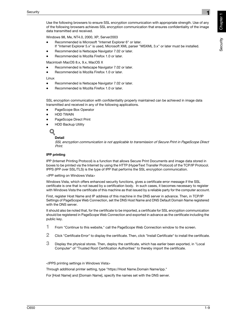 Ipp printing, Ipp printing -9 | Konica Minolta bizhub C650 User Manual | Page 14 / 192